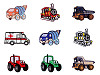 Toppa termoadesiva, motivo: camion, trattore, scavatore, treno, macchina mescolatrice