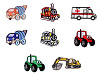 Patchs thermocollants - camion, tracteur, pelle, train, mélangeuse