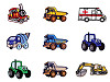 Iron on Patch, truck, tractor, excavator, train, mixer