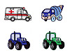 Patchs thermocollants - camion, tracteur, pelle, train, mélangeuse