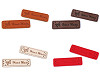 Varrható műbőr címke / dísz / Handmade 15x50 mm dísz