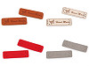 Varrható műbőr címke / dísz / Handmade 15x50 mm dísz