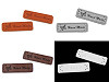 Etichetta, per abbigliamento, in ecopelle, realizzata a mano, dimensioni: 15 x 50 mm