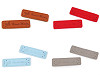 Etichetta, per abbigliamento, in ecopelle, realizzata a mano, dimensioni: 15 x 50 mm