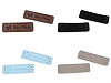 Etichetta, per abbigliamento, in ecopelle, realizzata a mano, dimensioni: 15 x 50 mm