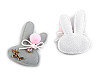 Textile Bunny Applique with Rhinestone
