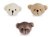 Teddybär aus Plüsch - Kopf zum Annähen/Ankleben Ø 4,5 cm