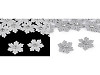 Aplikacja śnieżynka / kwiatek z szlifowanym kamyczkiem Ø30 mm