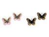 Vyšívaná aplikace / nášivka motýl s lurexem