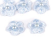 Fiore ricamato, con perla, Ø 2 cm