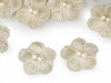 Vyšívaný kvet Ø20 mm s perlou