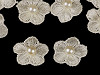 Vyšívaný kvet Ø20 mm s perlou