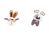 Textilapplikation / Aufnäher Hund, Hase