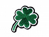 Iron on Patch Four Leaf Clover, Toadstools