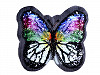 Aplikácia motýľ s obojstrannými flitrami