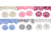 Flower with rhinestones and beads for sewing and gluing Ø5 cm