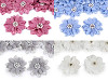 Flor con pedrería y cuentas para coser y pegar Ø5 cm