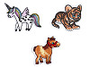 Iron-on Patch Unicorn, Delphin, Tiger, Cat, Lion, Rabbit