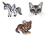 Nažehlovačka jednorožec, delfín, tiger, mačka, lev, zajac