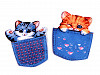 Applikation / Aufnäher Textil Katze in einer Tasche 9,5x8,5 cm