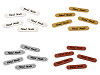 Toppa da cucire / Inserto / Etichetta, in ecopelle, articolo realizzato a mano, dimensioni: 10 x 48 mm