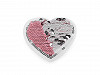 Iron-on Patch Heart with Double-sided sequins