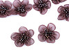 Organza Flower with Beads, to sew-on or glue-on Ø4.5 cm
