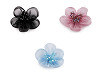 Flor de organza con cuentas, para coser o pegar Ø4,5 cm