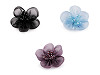 Fleur en organza avec perles, à coudre ou à coller, Ø 4,5 cm