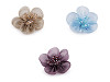 Цвете от органза с фасетирани мъниста за пришиване и лепене Ø4,5 см