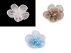 Fleur en organza avec perles, à coudre ou à coller, Ø 4,5 cm