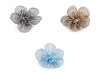 Fleur en organza avec perles, à coudre ou à coller, Ø 4,5 cm