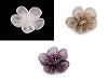 Organza Flower with Beads, to sew-on or glue-on Ø4.5 cm