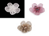 Fiore in organza, con perline, da cucire o da incollare, dimensioni: Ø 4,5 cm