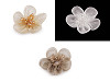 Fiore in organza, con perline, da cucire o da incollare, dimensioni: Ø 4,5 cm