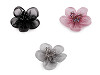 Fiore in organza, con perline, da cucire o da incollare, dimensioni: Ø 4,5 cm