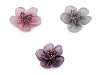Fiore in organza, con perline, da cucire o da incollare, dimensioni: Ø 4,5 cm