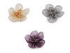 Fiore in organza, con perline, da cucire o da incollare, dimensioni: Ø 4,5 cm