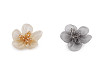 Fleur en organza avec perles, à coudre ou à coller, Ø 4,5 cm
