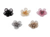Flor de organza con cuentas, para coser o pegar Ø4,5 cm