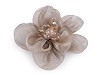 Fiore con perle di vetro, da cucire o incollare, dimensioni: Ø 6-7 cm