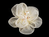 Kvet s brúsenými sklenenými korálkami na našitie a nalepenie Ø6-7 cm