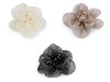 Fiore con perle di vetro, da cucire o incollare, dimensioni: Ø 6-7 cm