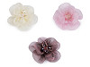 Fiore con perle di vetro, da cucire o incollare, dimensioni: Ø 6-7 cm