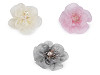 Blume mit geschliffenen Glasperlen zum Aufnähen und Aufkleben Ø 6-7 cm