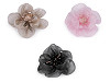 Fiore con perle di vetro, da cucire o incollare, dimensioni: Ø 6-7 cm