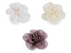 Fleur avec perles de verre, à coudre ou à coller, Ø 6-7 cm