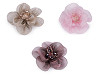 Blume mit geschliffenen Glasperlen zum Aufnähen und Aufkleben Ø 6-7 cm