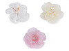 Fiore con perle di vetro, da cucire o incollare, dimensioni: Ø 6-7 cm