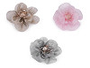 Flower with Glass Beads, to sew-on or glue-on Ø6-7 cm
